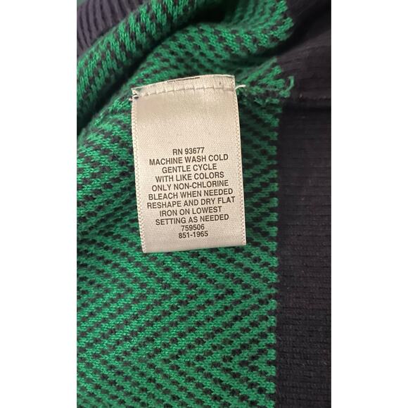 Liz Claiborne Y2K Blue & Green Chevron Long Sleeve V-Neck Sweater Size Medium - Picture 6 of 6